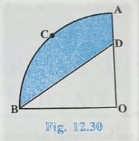 Area related to circles Exercise 12.3 Question Number - 12 diagram